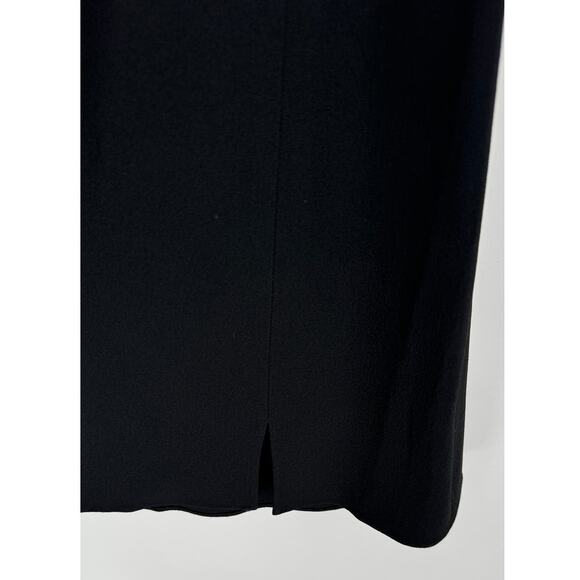 Theory Rosina Crepe Easy Day Shift Dress Womens 6 Black Short Sleeve Collared - Picture 4 of 10